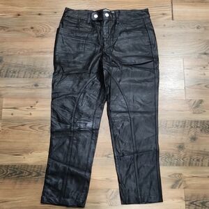 We The Free People Boho Moto Western Rebel Vegan Pants 6 Black Edgy Steampunk